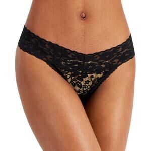 INC Lace Thong Underwear Lingerie Panties Deep Black NWT Plus Size XXL